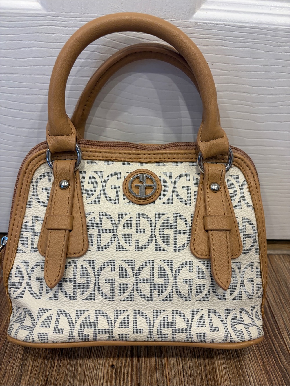 Chic Giani Bernini Mini Dome Satchel Monogram Handbag
